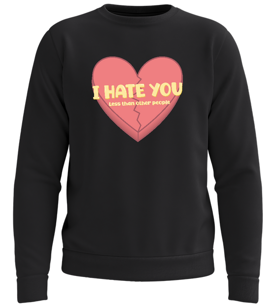 Hate you Less Design - Comfort unisex sweater_BLACK_front