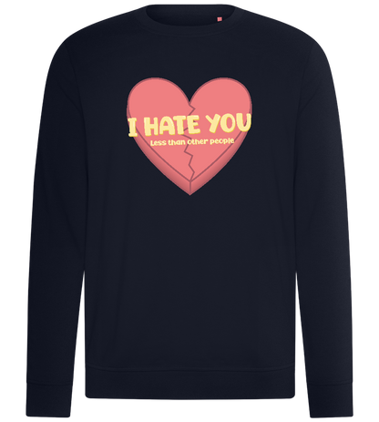 Hate you Less Design - Comfort unisex sweater_FRENCH NAVY_front