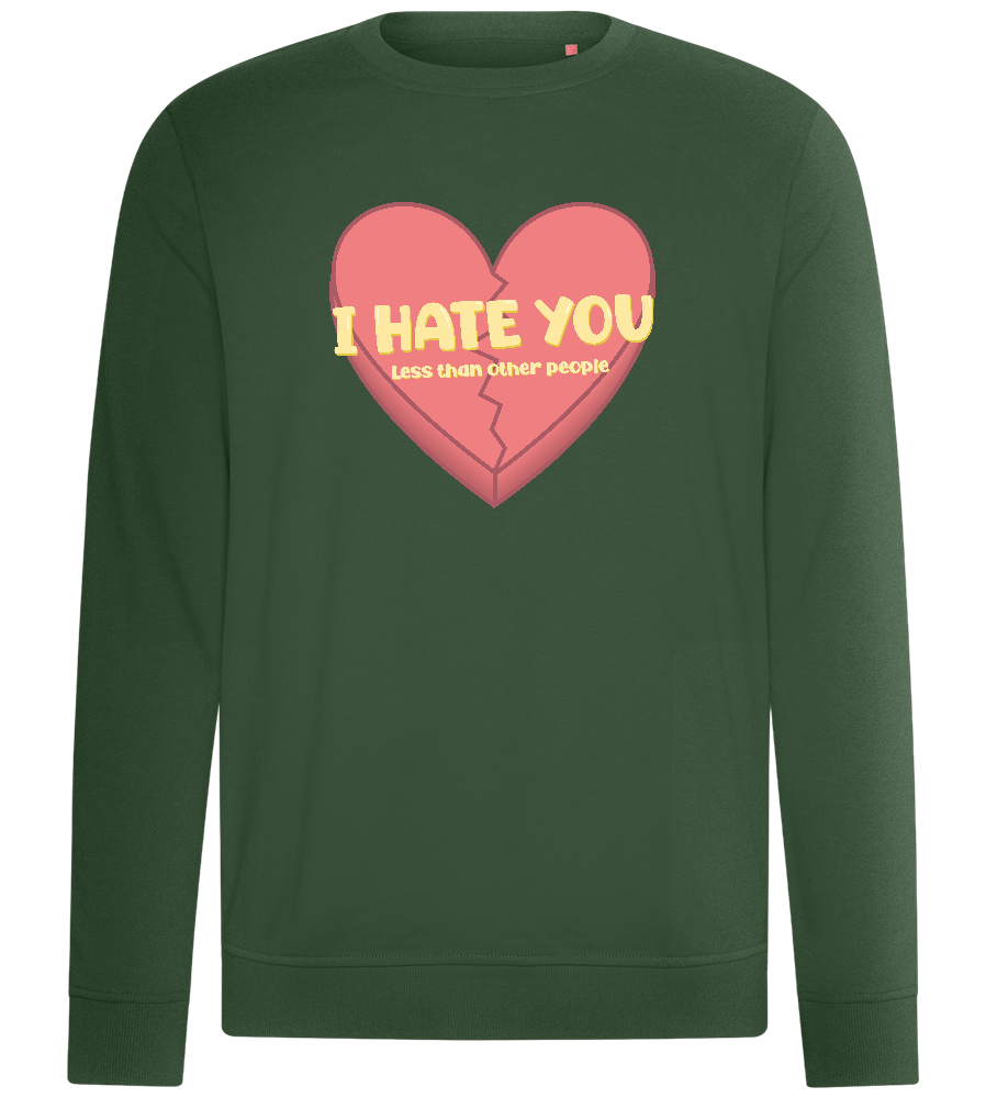 Hate you Less Design - Comfort unisex sweater_GREEN BOTTLE_front