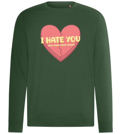 Hate you Less Design - Comfort unisex sweater_GREEN BOTTLE_front