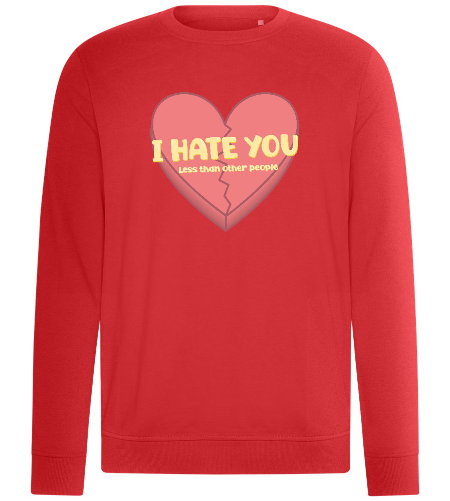 Hate you Less Design - Comfort unisex sweater_RED_front