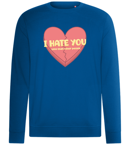 Hate you Less Design - Comfort unisex sweater_ROYAL_front