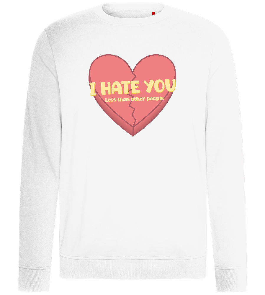 Hate you Less Design - Comfort unisex sweater_WHITE_front