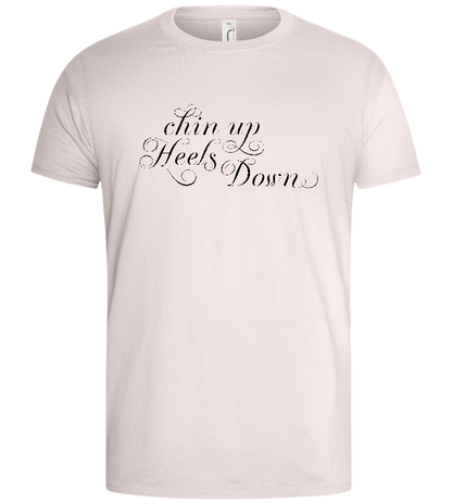 Chin Up Heels Down Design - Basic men's t-shirt_LIGHT PINK_front