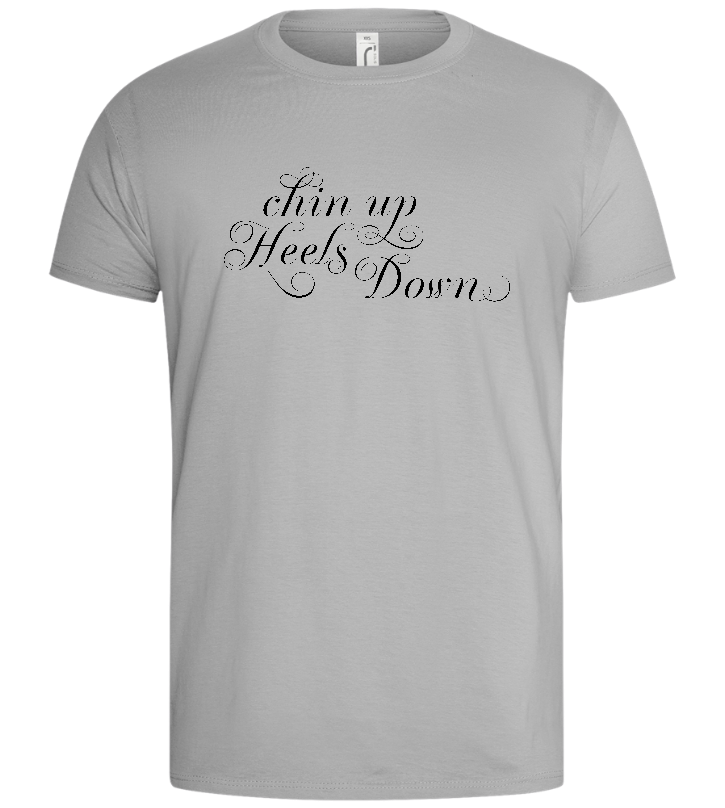 Chin Up Heels Down Design - Basic men's t-shirt_PURE GRAY_front