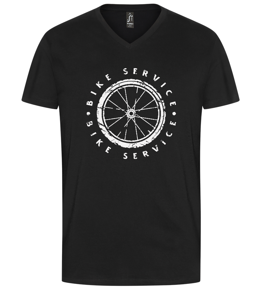 Bike Service Design - Premium men's v-neck t-shirt_DEEP BLACK_front