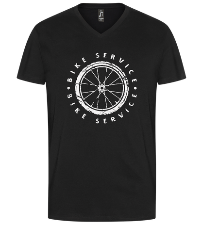 Bike Service Design - Premium men's v-neck t-shirt_DEEP BLACK_front