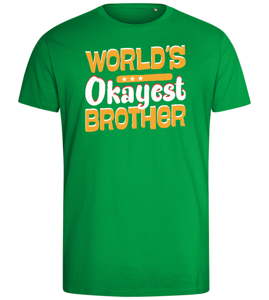 World's Okayest Brother Design - Comfort men's fitted t-shirt_MEADOW GREEN_front