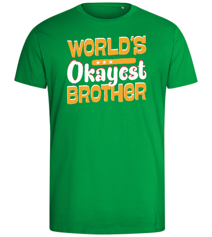 World's Okayest Brother Design - Comfort men's fitted t-shirt_MEADOW GREEN_front