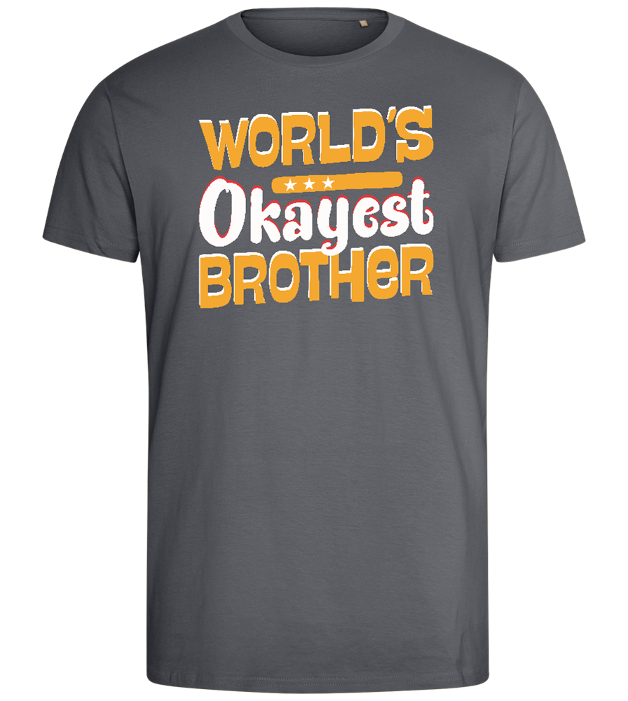 World's Okayest Brother Design - Comfort men's fitted t-shirt_MOUSE GREY_front