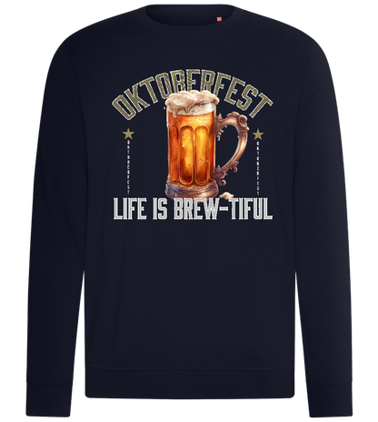 Life is Brew-tiful Design - Comfort unisex sweater_FRENCH NAVY_front