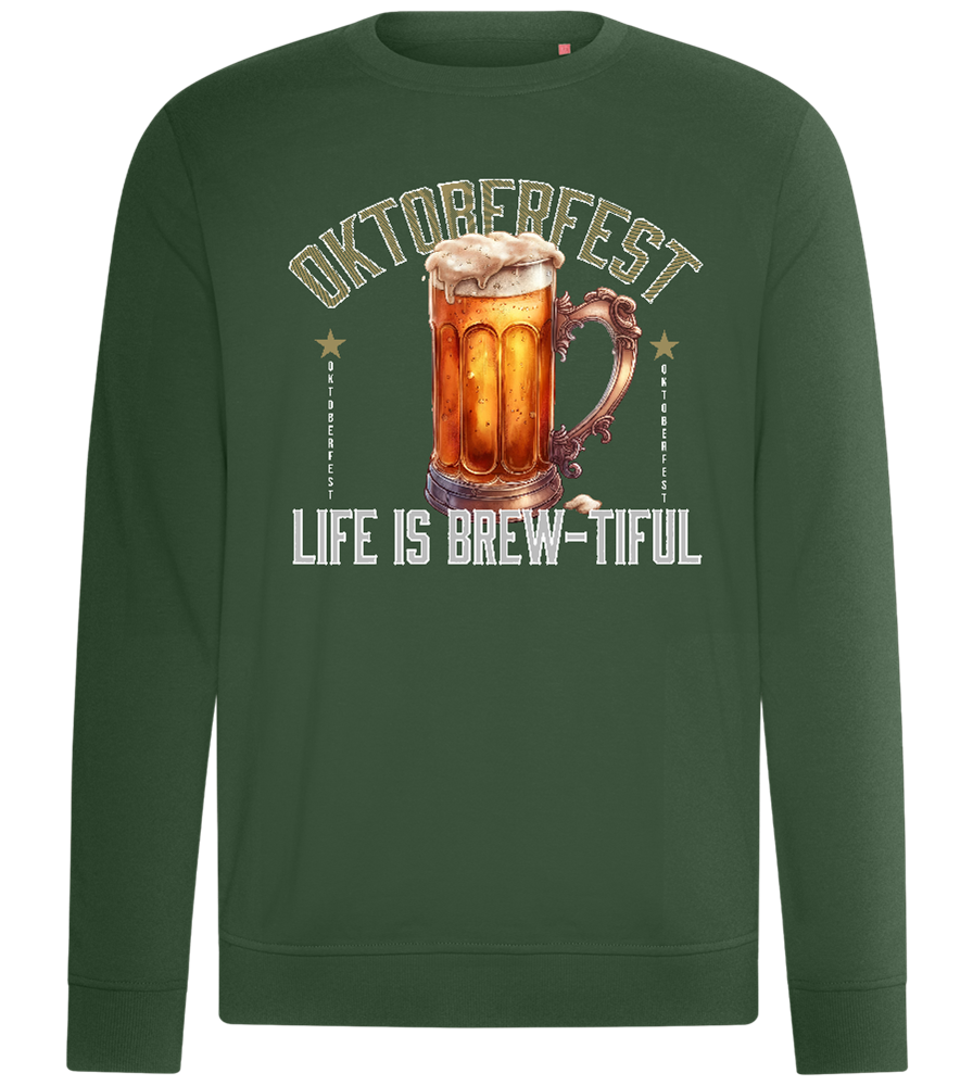 Life is Brew-tiful Design - Comfort unisex sweater_GREEN BOTTLE_front