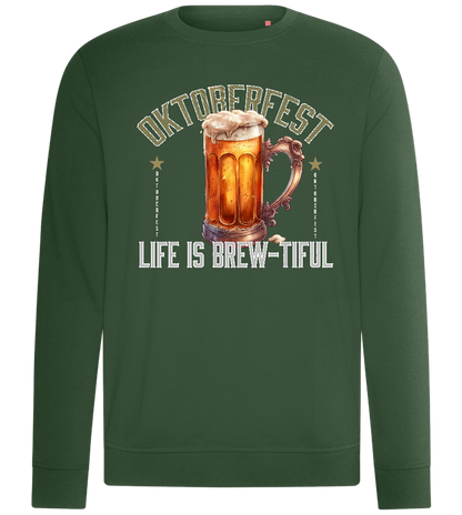 Life is Brew-tiful Design - Comfort unisex sweater_GREEN BOTTLE_front