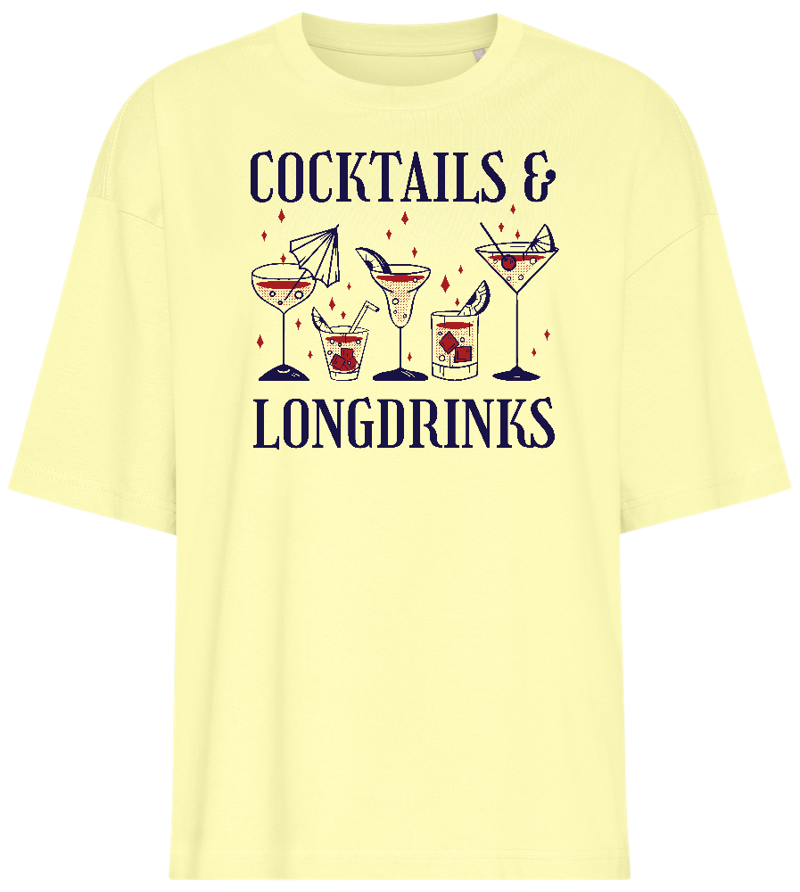 Cocktails and Longdrinks Design - Premium women's oversized t-shirt_LIGHT YELLOW_front