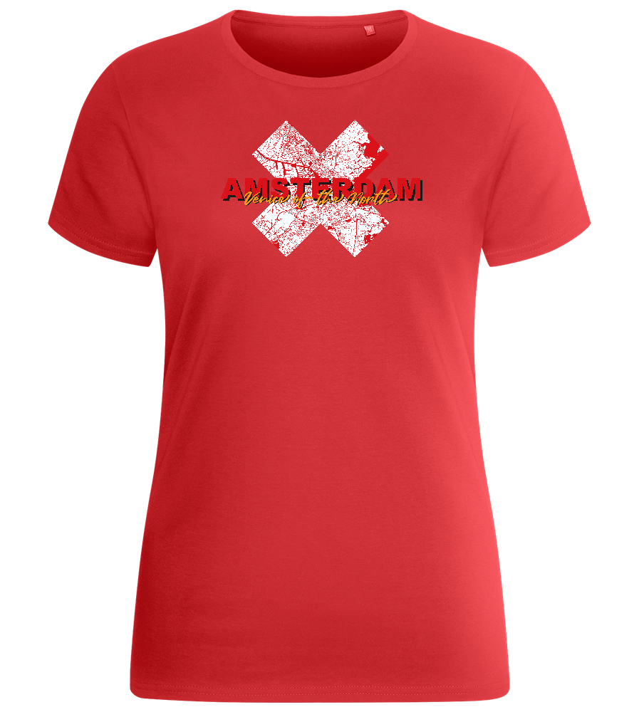 Venice of the North Design - Basic women's fitted t-shirt_RED_front