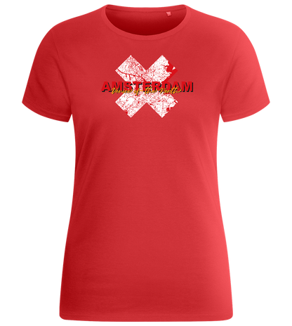 Venice of the North Design - Basic women's fitted t-shirt_RED_front