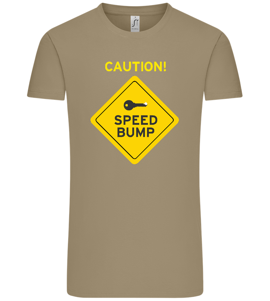 Speed Bump Design - Comfort Unisex T-Shirt_KHAKI_front