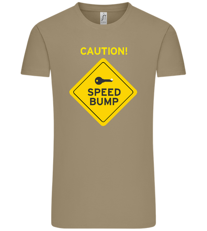 Speed Bump Design - Comfort Unisex T-Shirt_KHAKI_front
