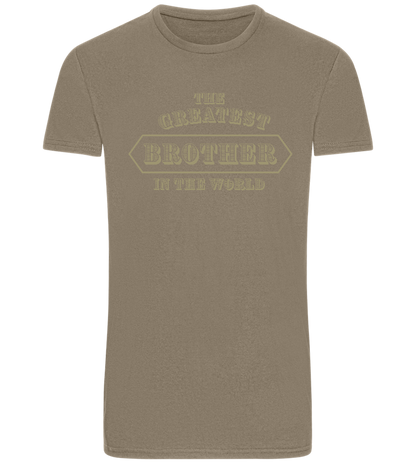 Greatest Brother in the World Design - Basic men's fitted t-shirt_KHAKI_front