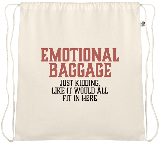 Emotional Baggage Design - Essential medium organic cotton drawstring bag_BEIGE_front