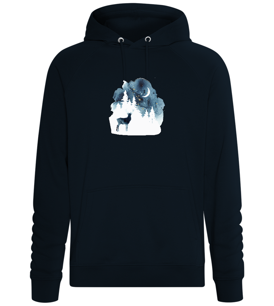 Watercolor Christmas Night Design - Comfort unisex hoodie_BLACK_front