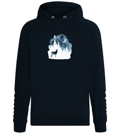 Watercolor Christmas Night Design - Comfort unisex hoodie_BLACK_front