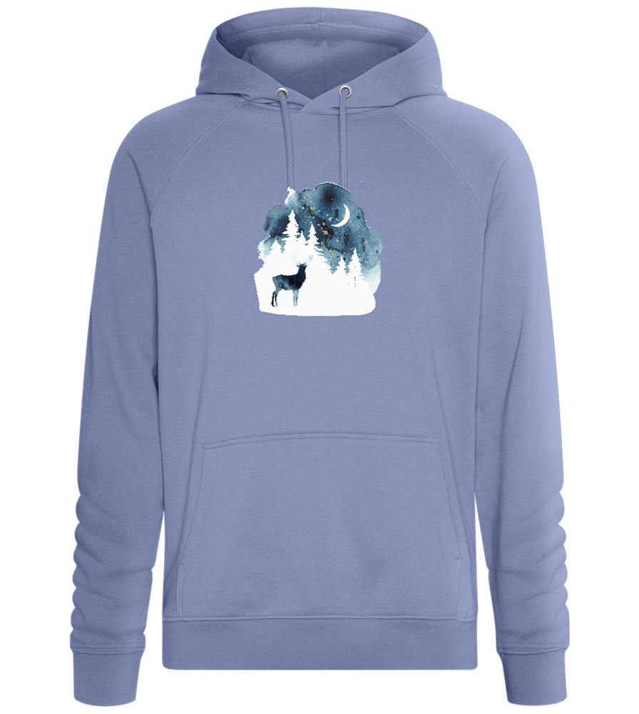 Watercolor Christmas Night Design - Comfort unisex hoodie_BLUE_front