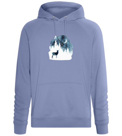 Watercolor Christmas Night Design - Comfort unisex hoodie_BLUE_front