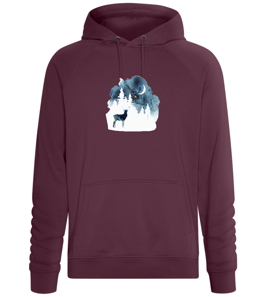 Watercolor Christmas Night Design - Comfort unisex hoodie_BORDEAUX_front