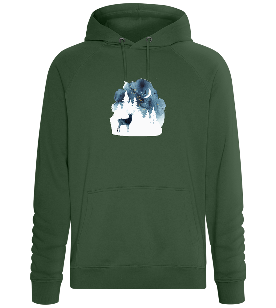 Watercolor Christmas Night Design - Comfort unisex hoodie_GREEN BOTTLE_front