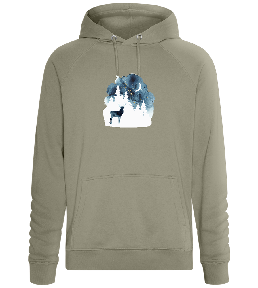 Watercolor Christmas Night Design - Comfort unisex hoodie_KHAKI_front