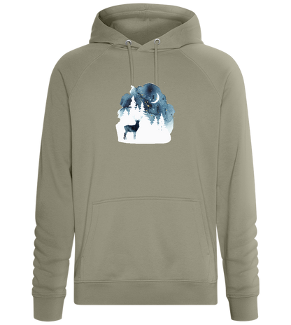 Watercolor Christmas Night Design - Comfort unisex hoodie_KHAKI_front