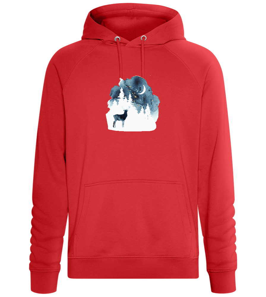 Watercolor Christmas Night Design - Comfort unisex hoodie_RED_front