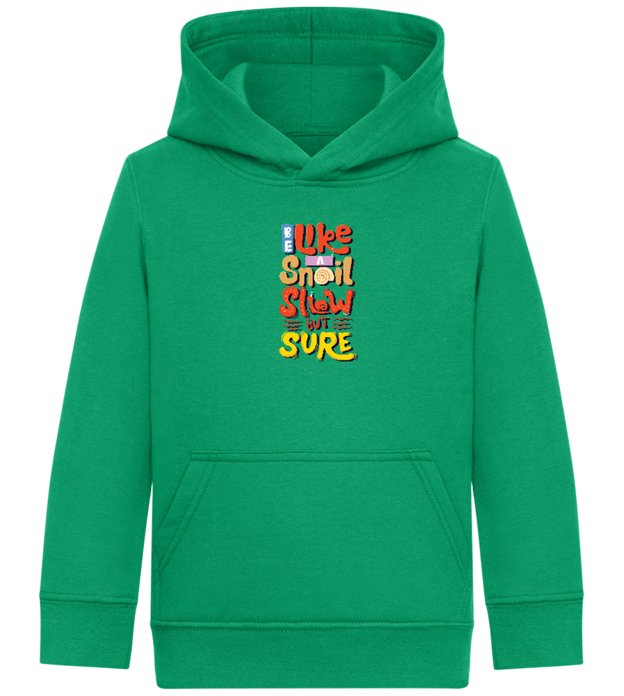 Slow but Sure Design - Comfort Kids Hoodie_MEADOW GREEN_front