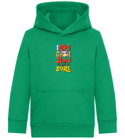 Slow but Sure Design - Comfort Kids Hoodie_MEADOW GREEN_front