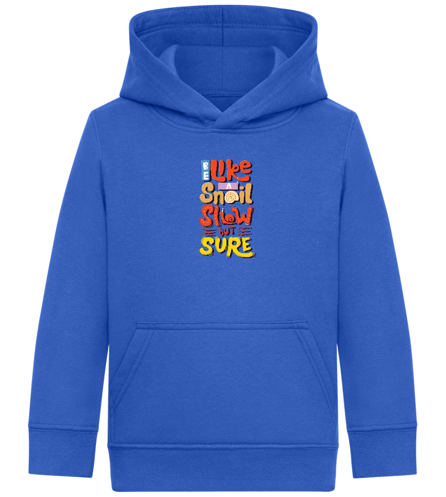 Slow but Sure Design - Comfort Kids Hoodie_ROYAL_front