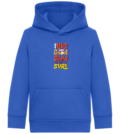 Slow but Sure Design - Comfort Kids Hoodie_ROYAL_front