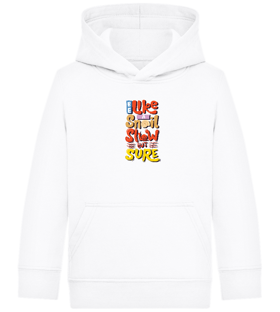 Slow but Sure Design - Comfort Kids Hoodie_WHITE_front