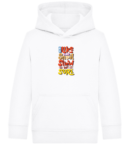 Slow but Sure Design - Comfort Kids Hoodie_WHITE_front