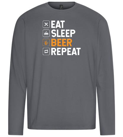 Beer Repeat Design - Premium men's long sleeve t-shirt_MOUSE GREY_front