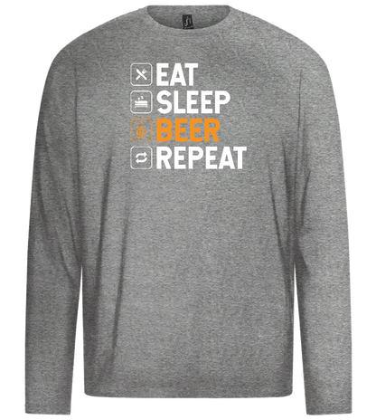 Beer Repeat Design - Premium men's long sleeve t-shirt_ORION GREY_front