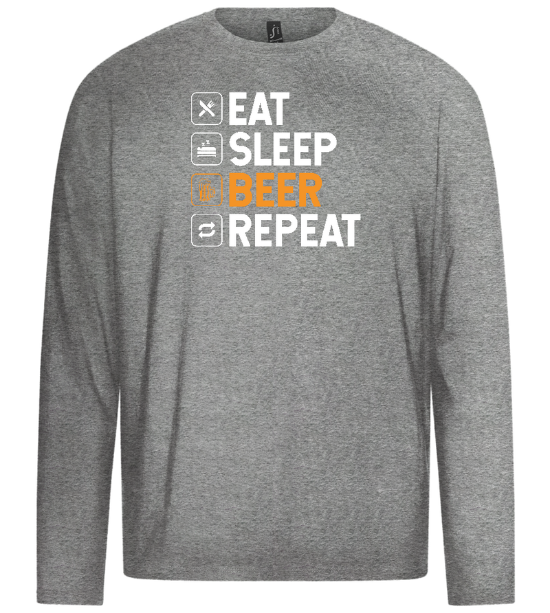 Beer Repeat Design - Premium men's long sleeve t-shirt_ORION GREY_front