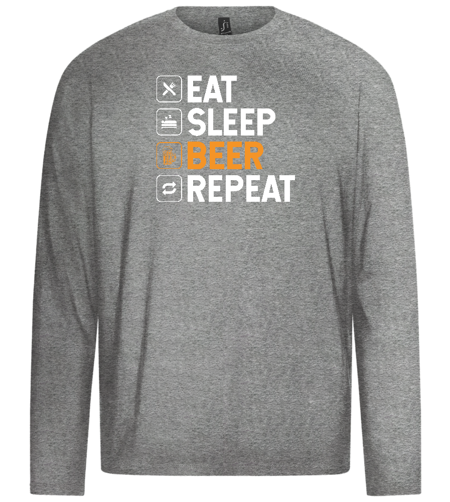 Beer Repeat Design - Premium men's long sleeve t-shirt_ORION GREY_front