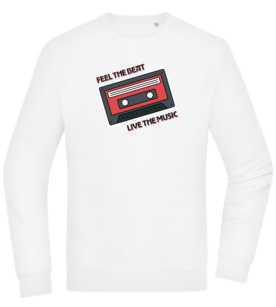 Feel the Beat Design - Comfort Essential Unisex Sweater_WHITE_front