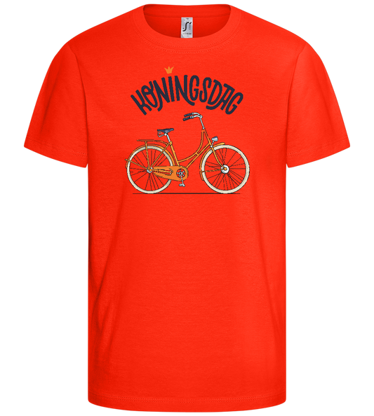 Koningsdag Oranje Fiets Design - Comfort kids fitted t-shirt_RED_front