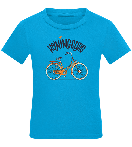 Koningsdag Oranje Fiets Design - Comfort kids fitted t-shirt_TURQUOISE_front