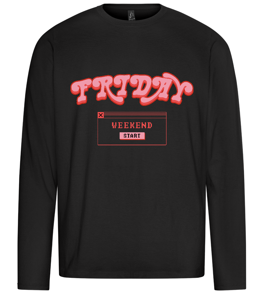 Friday Weekend Design - Premium men's long sleeve t-shirt_DEEP BLACK_front