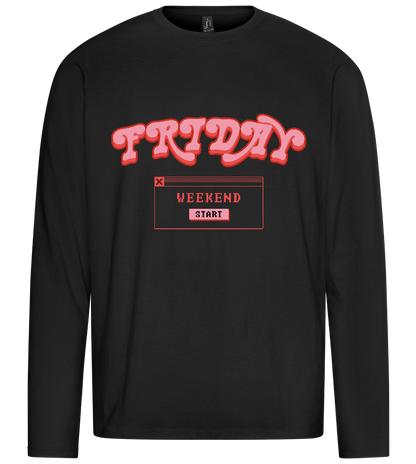 Friday Weekend Design - Premium men's long sleeve t-shirt_DEEP BLACK_front