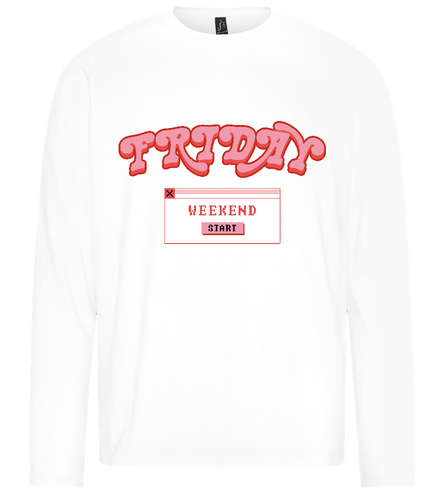 Friday Weekend Design - Premium men's long sleeve t-shirt_WHITE_front