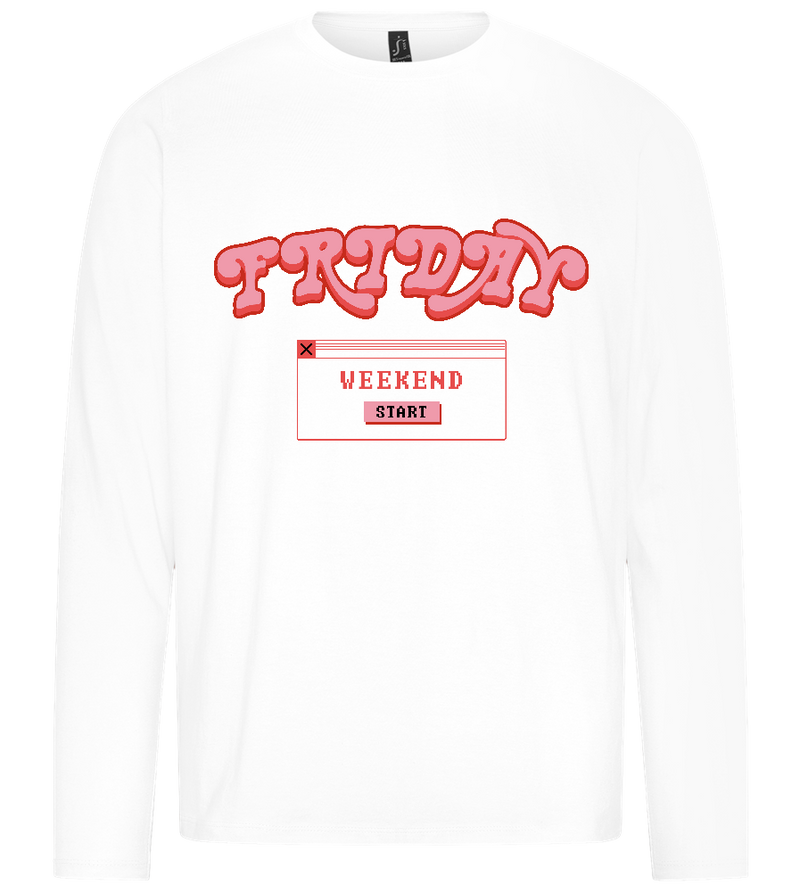 Friday Weekend Design - Premium men's long sleeve t-shirt_WHITE_front